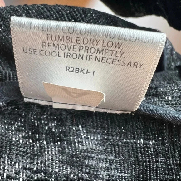 Eileen Fisher Black/Metallic Open Front Longline Jacket 3/4 Sleeve Size M - Picture 12 of 13